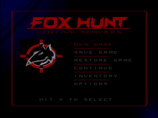 Fox Hunt title screen for Playstation